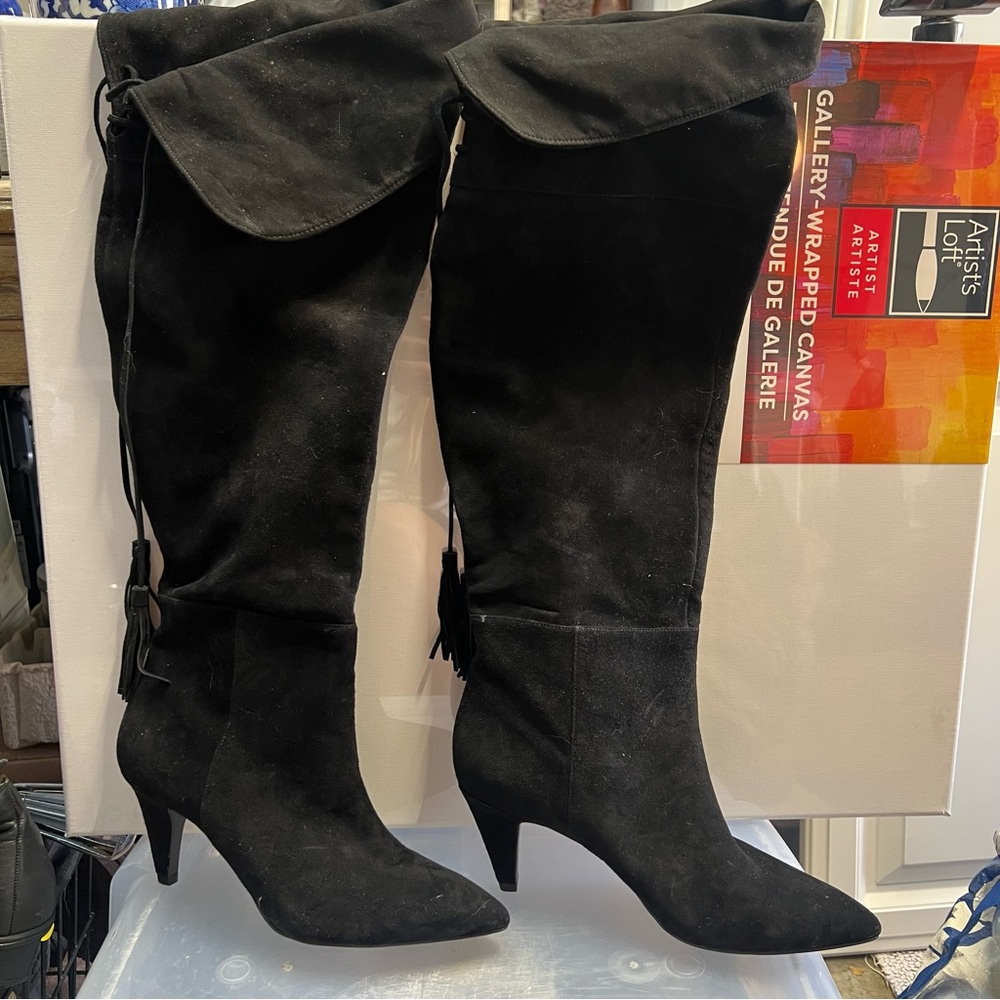 Nine West Black Over the Knee Boots Stiletto Heel